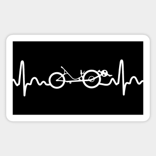 recumbent bike heartbeat/ recumbent cyclist gift idea / recumbent lover present Sticker